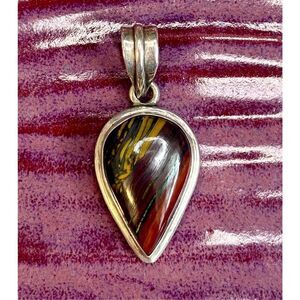 Sterling Silver Iron Tigers Eye pendant